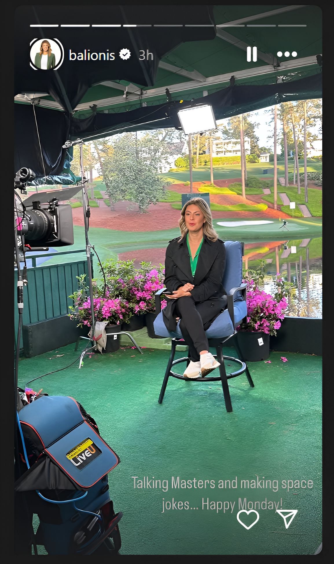 Amanda Balionis shooting at Augusta National (Image Via: IG @balionis)